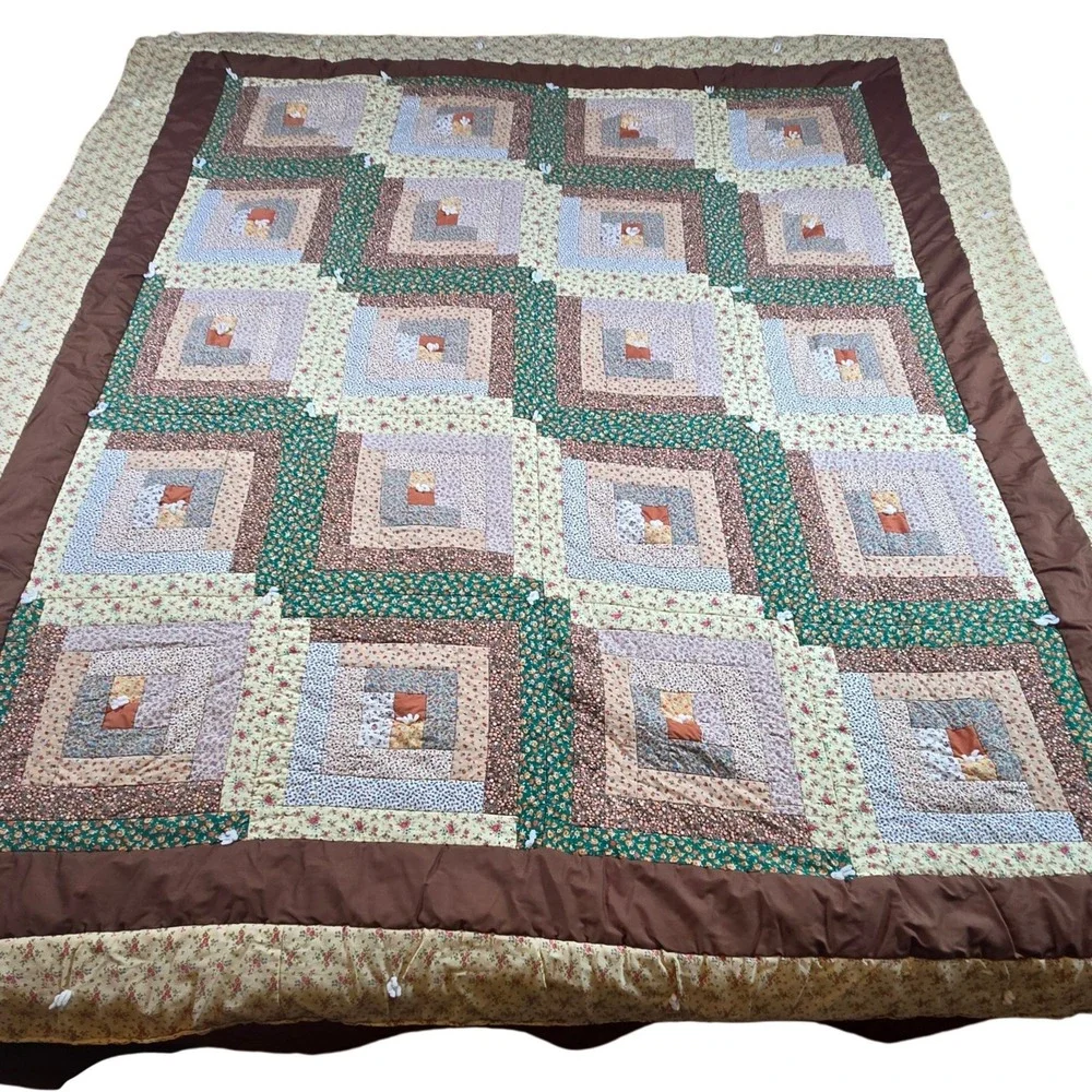 Vintage Handmade Quilt‎ Throw Blanket 83